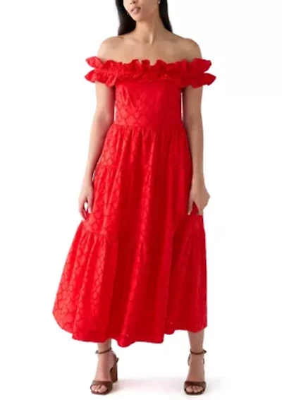Women's Off the Shoulder Midi Dress