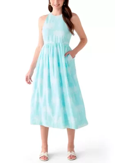 Women's Sleeveless Linen Tank Yarn Dyed Dress