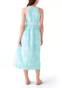 Women's Sleeveless Linen Tank Yarn Dyed Dress