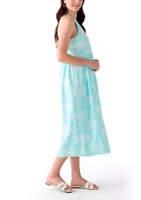 Women's Sleeveless Linen Tank Yarn Dyed Dress