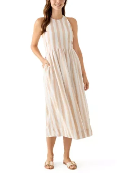 Women's Sleeveless Linen Yarn Dyed Tank Dress