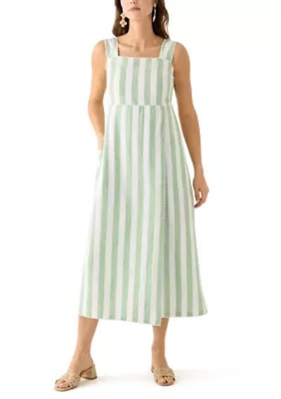 Women's Sleeveless Yarn Dyed Linen Tank Dress