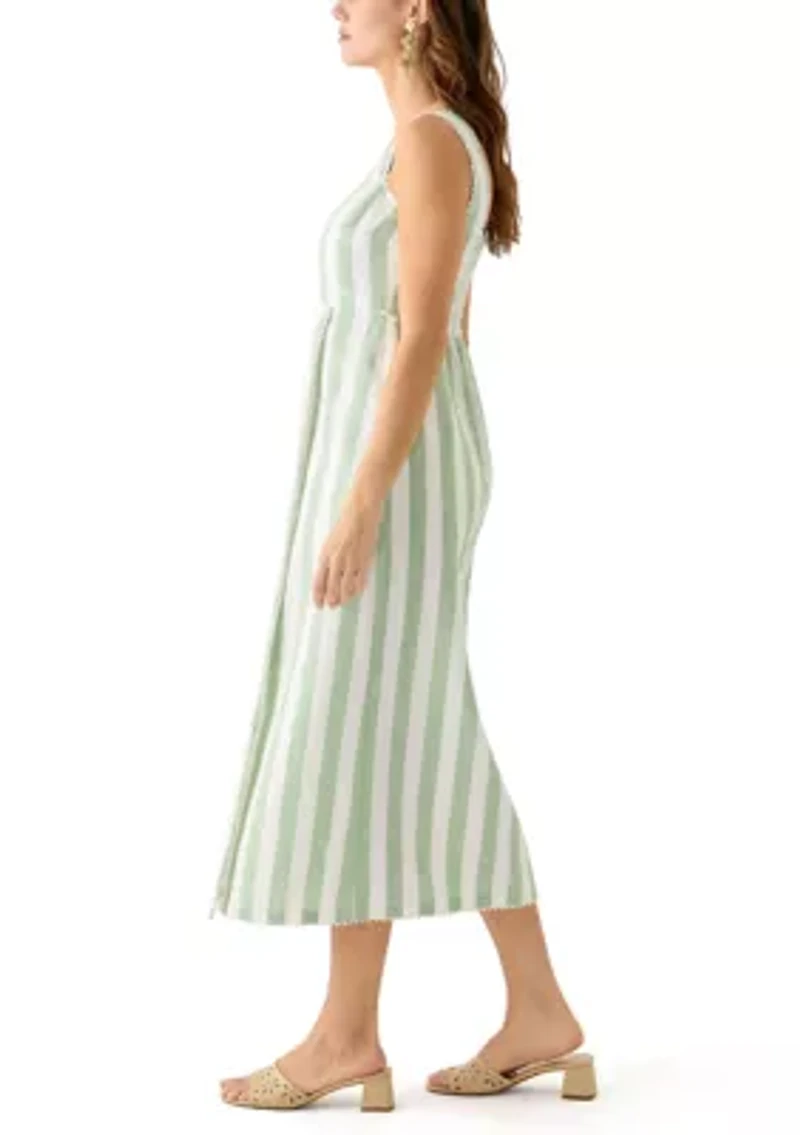 Women's Sleeveless Yarn Dyed Linen Tank Dress