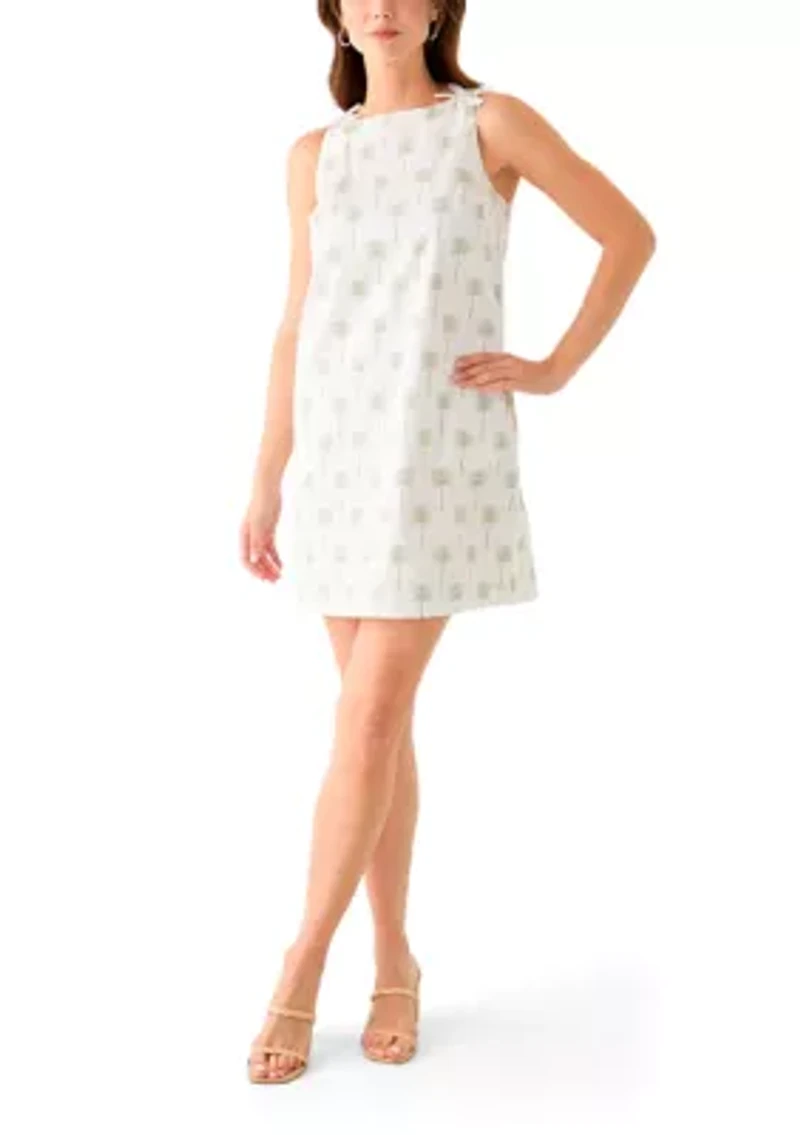 Women's Sleeveless Bow Straight Printed Dress