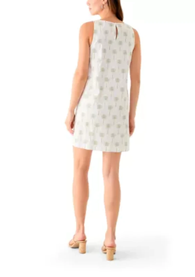 Women's Sleeveless Bow Straight Printed Dress