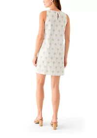 Women's Sleeveless Bow Straight Printed Dress