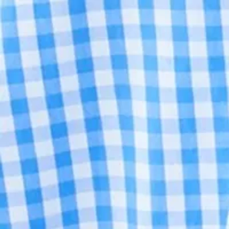 Women's Short Sleeve Gingham Belted Midi Dress
