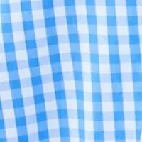 Women's Short Sleeve Gingham Belted Midi Dress