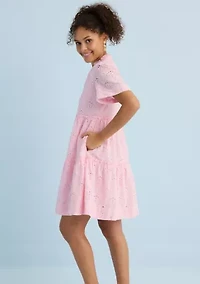 Sewing Down South x Crown & Ivy™ Mere Short Sleeve Printed Eyelet Dress
