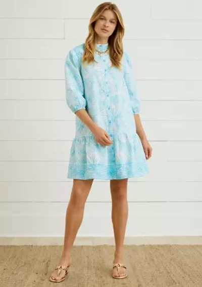 Sewing Down South x Crown & Ivy™ Brooke Three Quarter Sleeve Printed Dress with Embroidery