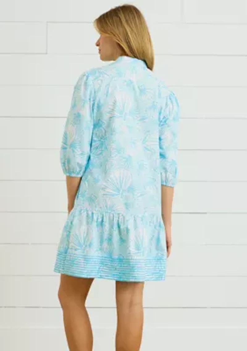 Sewing Down South x Crown & Ivy™ Brooke Three Quarter Sleeve Printed Dress with Embroidery