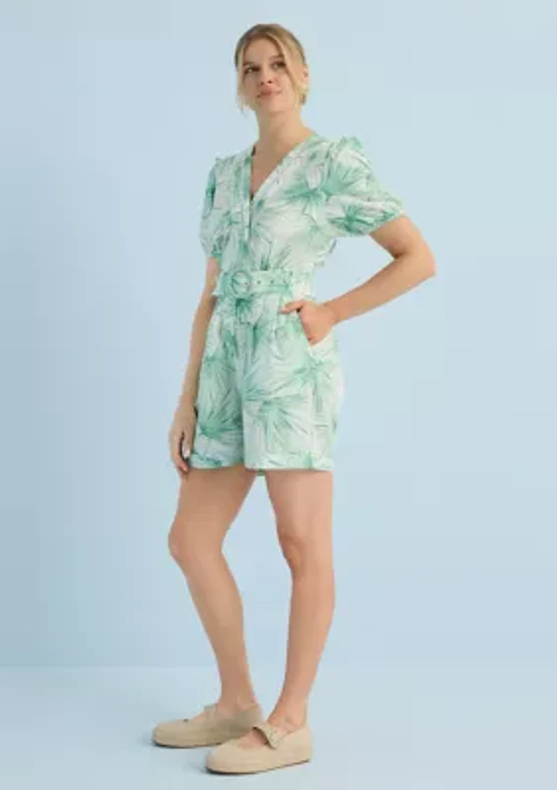 Sewing Down South x Crown & Ivy™ Elise V-Neck Romper with Beaded Belt