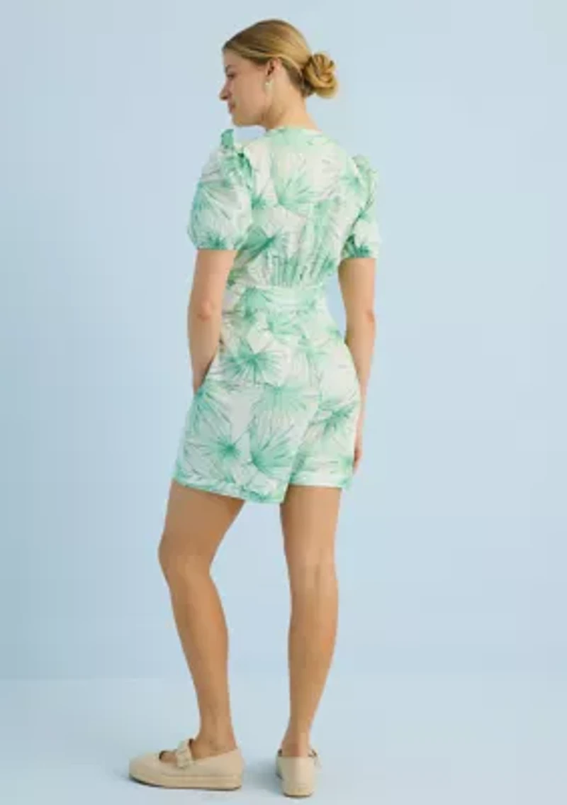 Sewing Down South x Crown & Ivy™ Elise V-Neck Romper with Beaded Belt