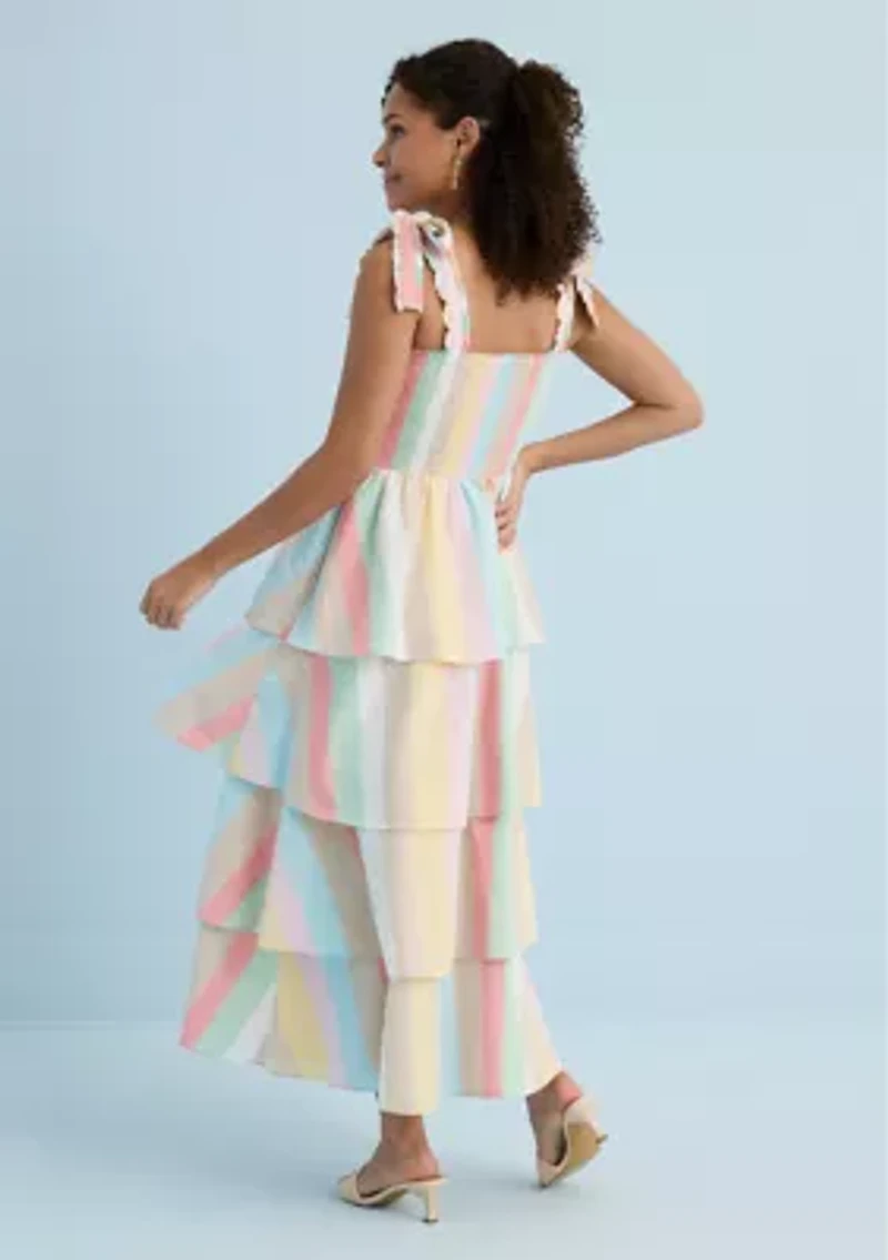 Sewing Down South x Crown & Ivy™ Rachel Tiered Maxi Dress with Ties