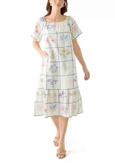 Women's Short Sleeve Embroidered House Dress
