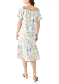 Women's Short Sleeve Embroidered House Dress