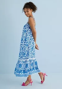 Sewing Down South x Crown & Ivy™ Taylor Printed Maxi Dress with Beaded Tassels