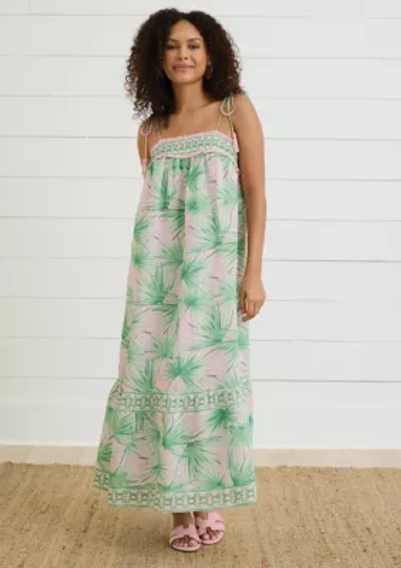 Sewing Down South x Crown & Ivy™ Taylor Printed Maxi Dress with Beaded Tassels