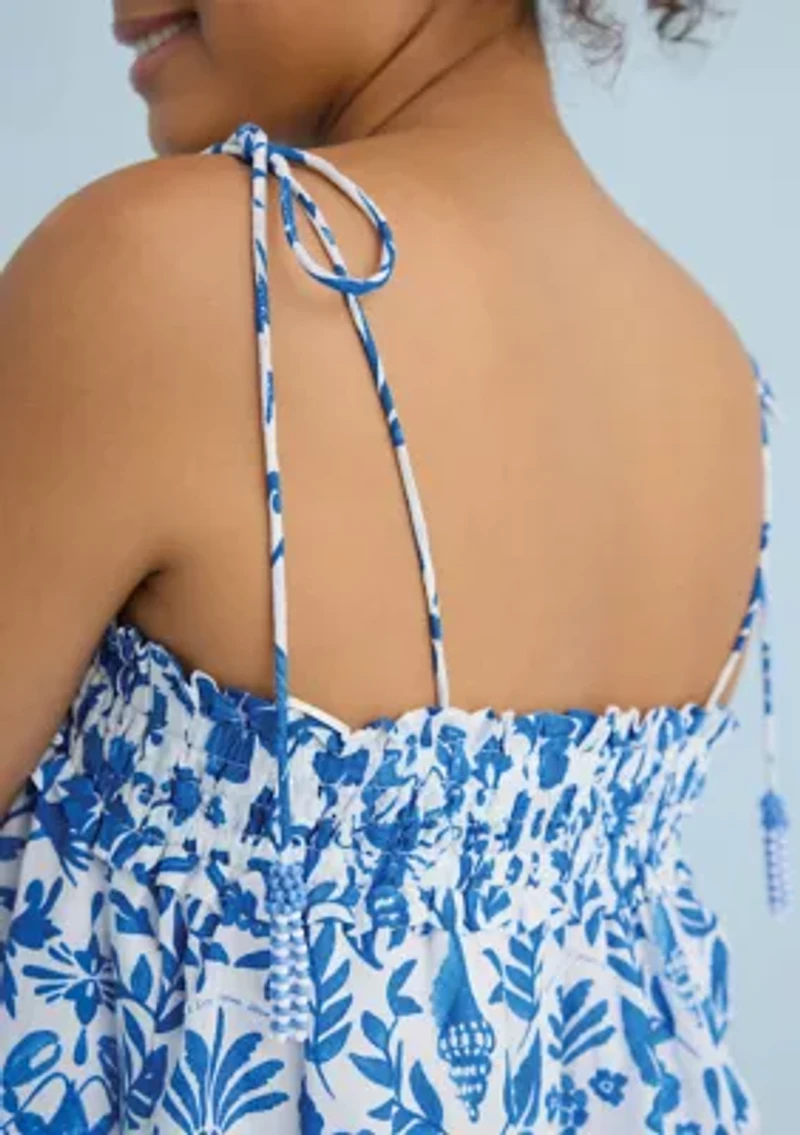 Sewing Down South x Crown & Ivy™ Taylor Printed Maxi Dress with Beaded Tassels