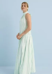 Sewing Down South x Crown & Ivy™ Amanda Striped Halter Neck Maxi Dress