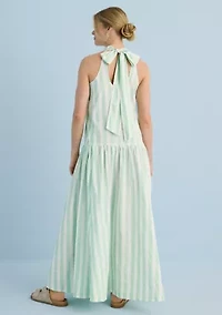 Sewing Down South x Crown & Ivy™ Amanda Striped Halter Neck Maxi Dress