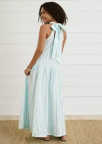 Sewing Down South x Crown & Ivy™ Amanda Striped Halter Neck Maxi Dress