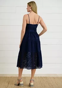 Sewing Down South x Crown & Ivy™ Megan Sleeveless Eyelet Midi Dress