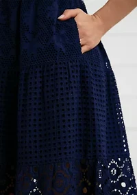 Sewing Down South x Crown & Ivy™ Megan Sleeveless Eyelet Midi Dress
