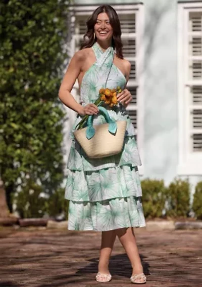 Sewing Down South x Crown & Ivy™ Haley Twist Neck Tiered Midi Dress