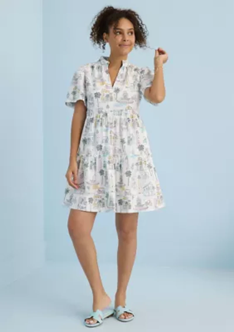 Sewing Down South x Crown & Ivy™ Mere Short Sleeve Printed Dress