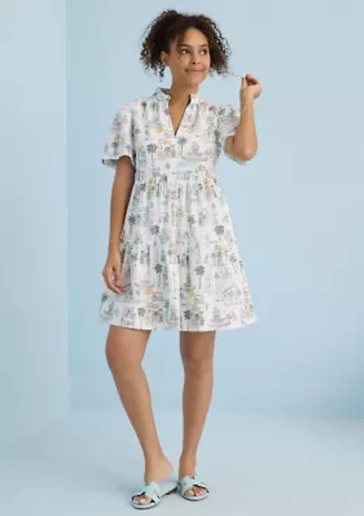 Sewing Down South x Crown & Ivy™ Mere Short Sleeve Printed Dress
