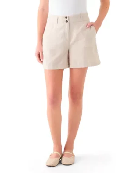 Women's High Waisted Linen Blend Shorts