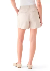 Women's High Waisted Linen Blend Shorts