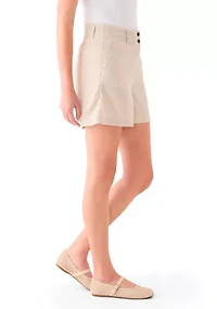 Women's High Waisted Linen Blend Shorts