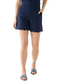 Women's 5" Linen Scallop Shorts