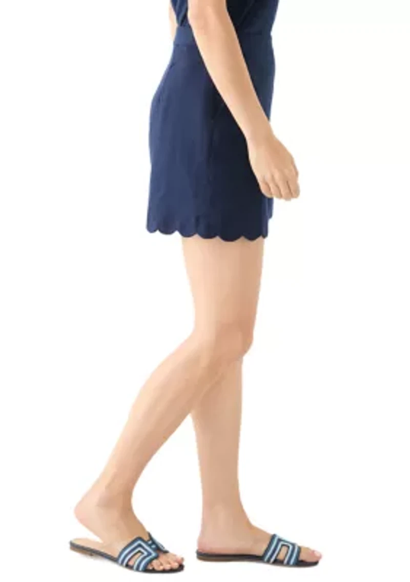 Women's 5" Linen Scallop Shorts