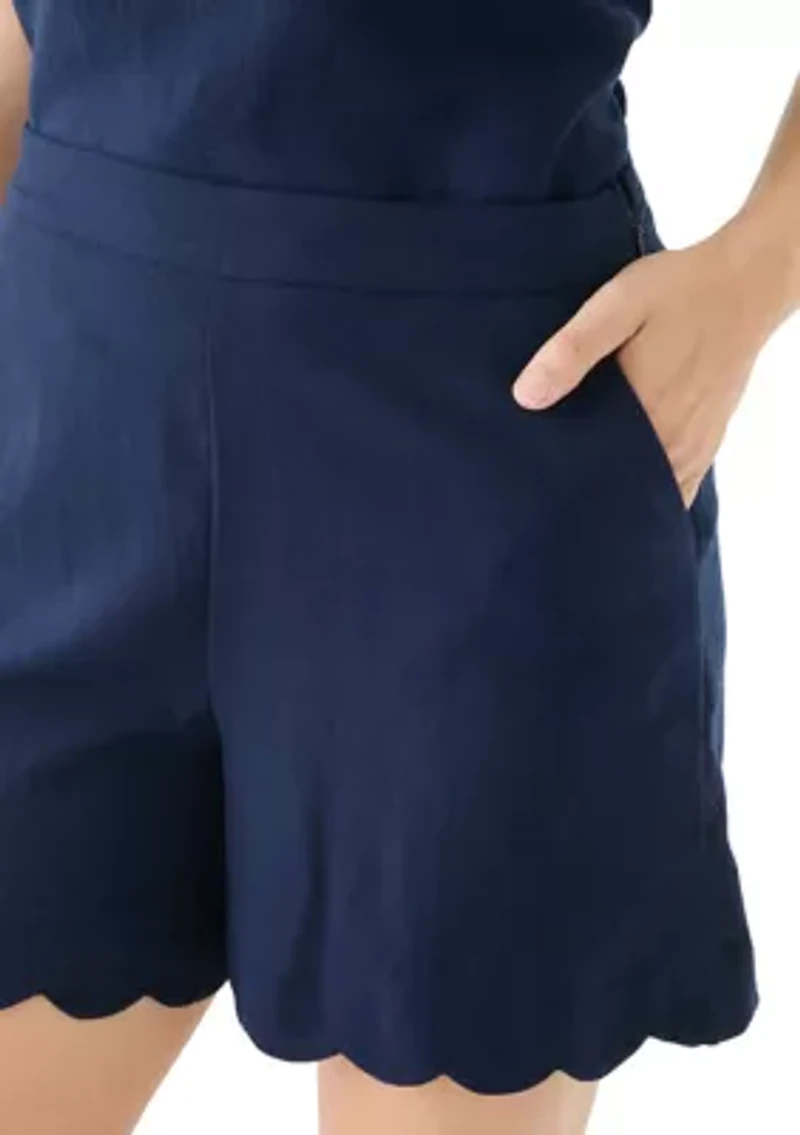 Women's 5" Linen Scallop Shorts