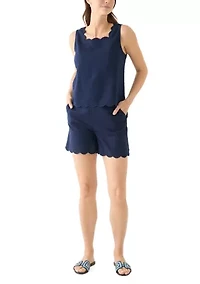 Women's 5" Linen Scallop Shorts