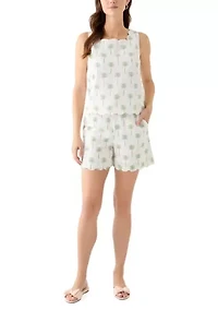 Women's 5" Linen Scallop Shorts