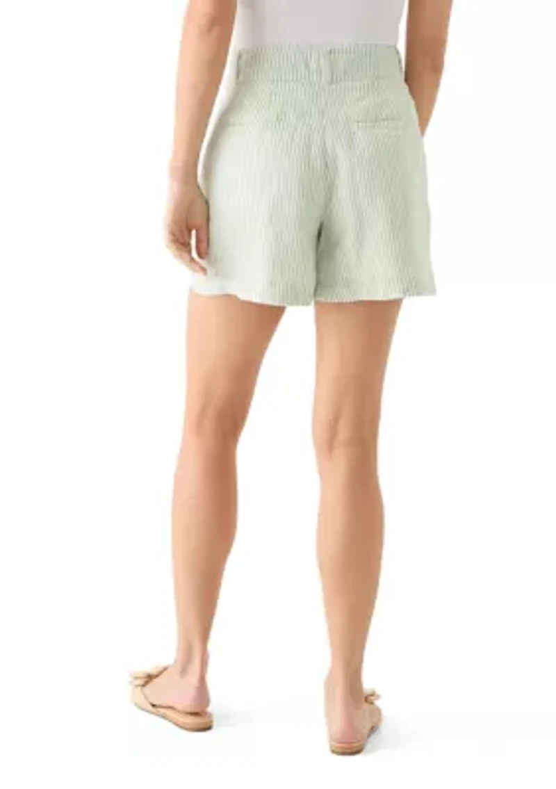 Women's High Waisted Linen Shorts