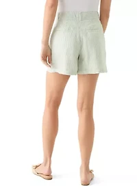 Women's High Waisted Linen Shorts