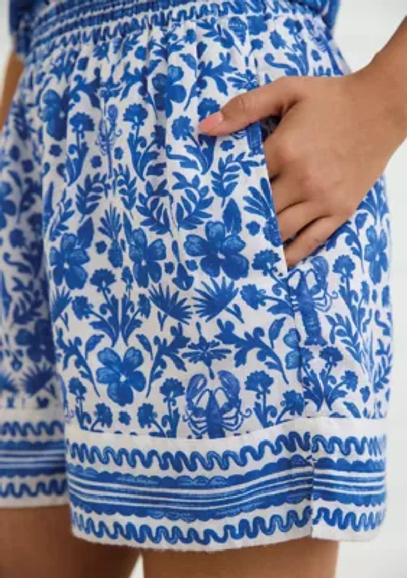 Sewing Down South x Crown & Ivy™ Stono Smocked Waist Pull On Shorts