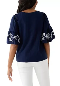 Women's Flutter Sleeve Top