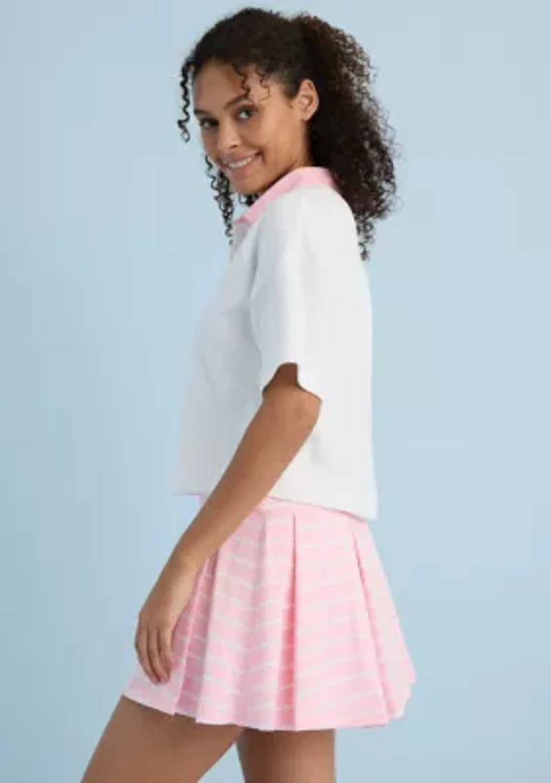Sewing Down South x Crown & Ivy™ Jonnie Short Sleeve Boxy Rugby Polo