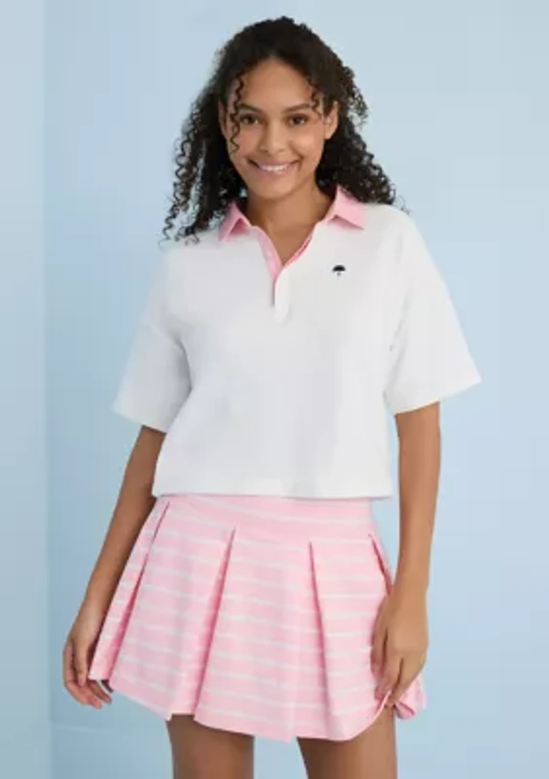 Sewing Down South x Crown & Ivy™ Jonnie Short Sleeve Boxy Rugby Polo