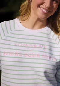 Sewing Down South x Crown & Ivy™ Sarah Graphic Crew Neck Sweatshirt