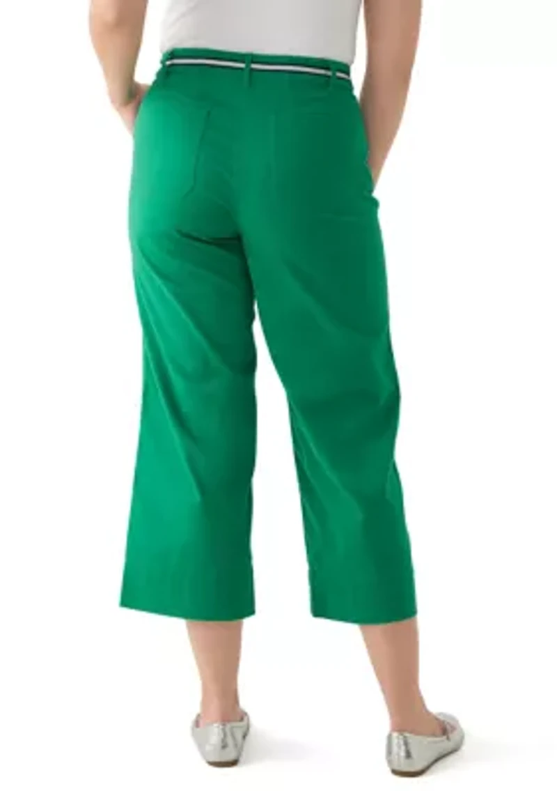 Women's Wide Leg Cropped Chino Pants