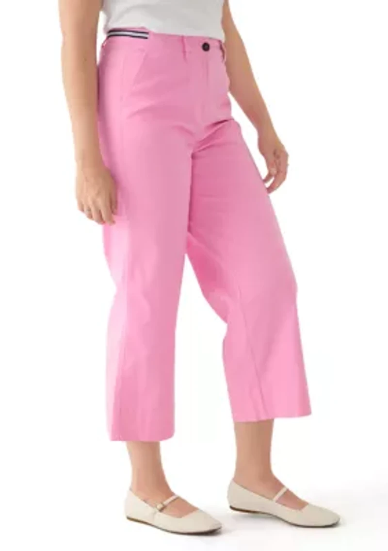 Women's Wide Leg Cropped Chino Pants
