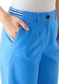 Women's Wide Leg Cropped Chino Pants