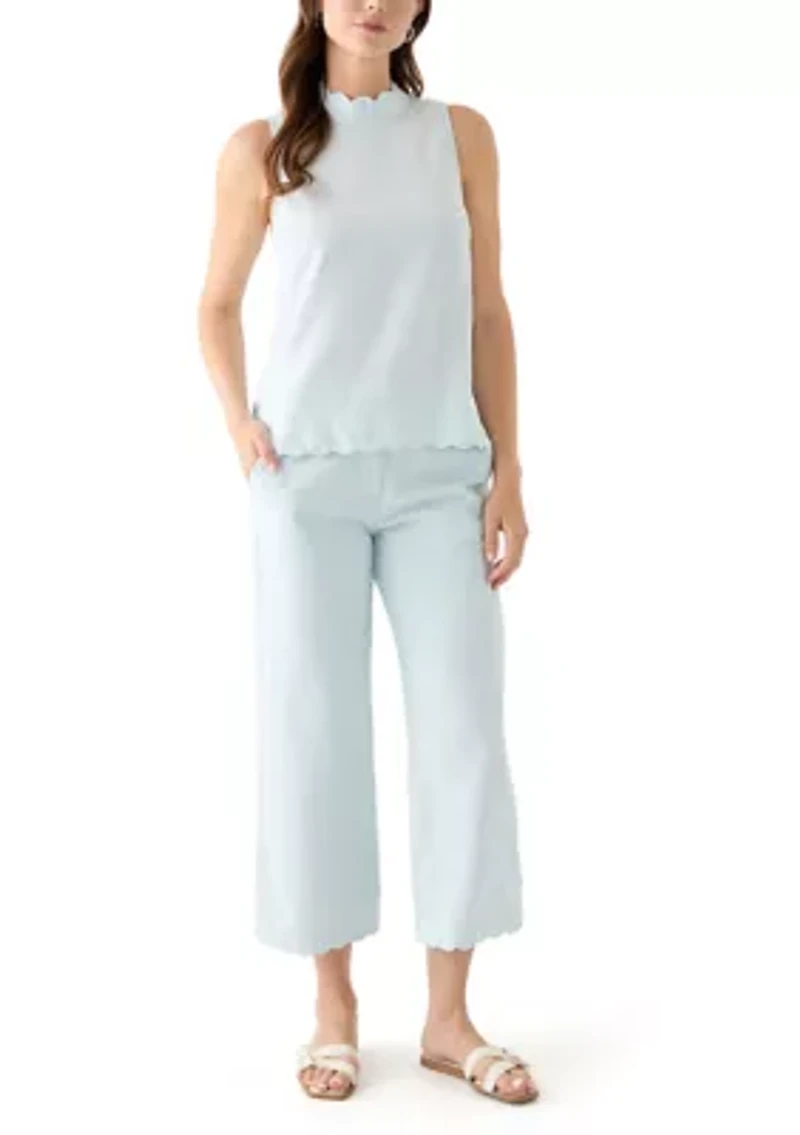 Women's Linen Scallop Pants
